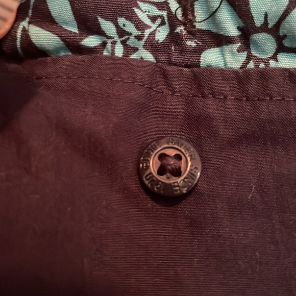 Women’s sz 12 Eddie Bauer cargo shorts Navy w/ aqua accents. Drawstring belt - Picture 9 of 10